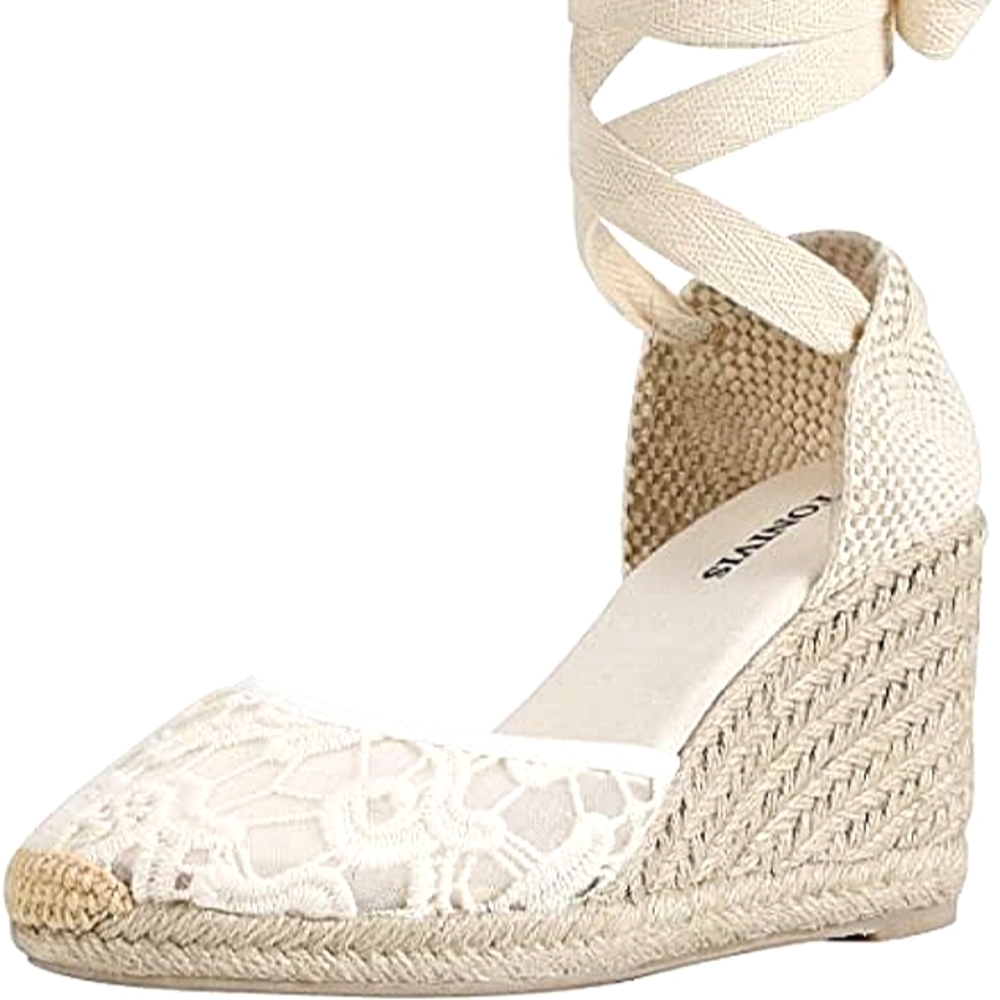 Tonivis espadrille wedges handwork lace, size 39 or US 8